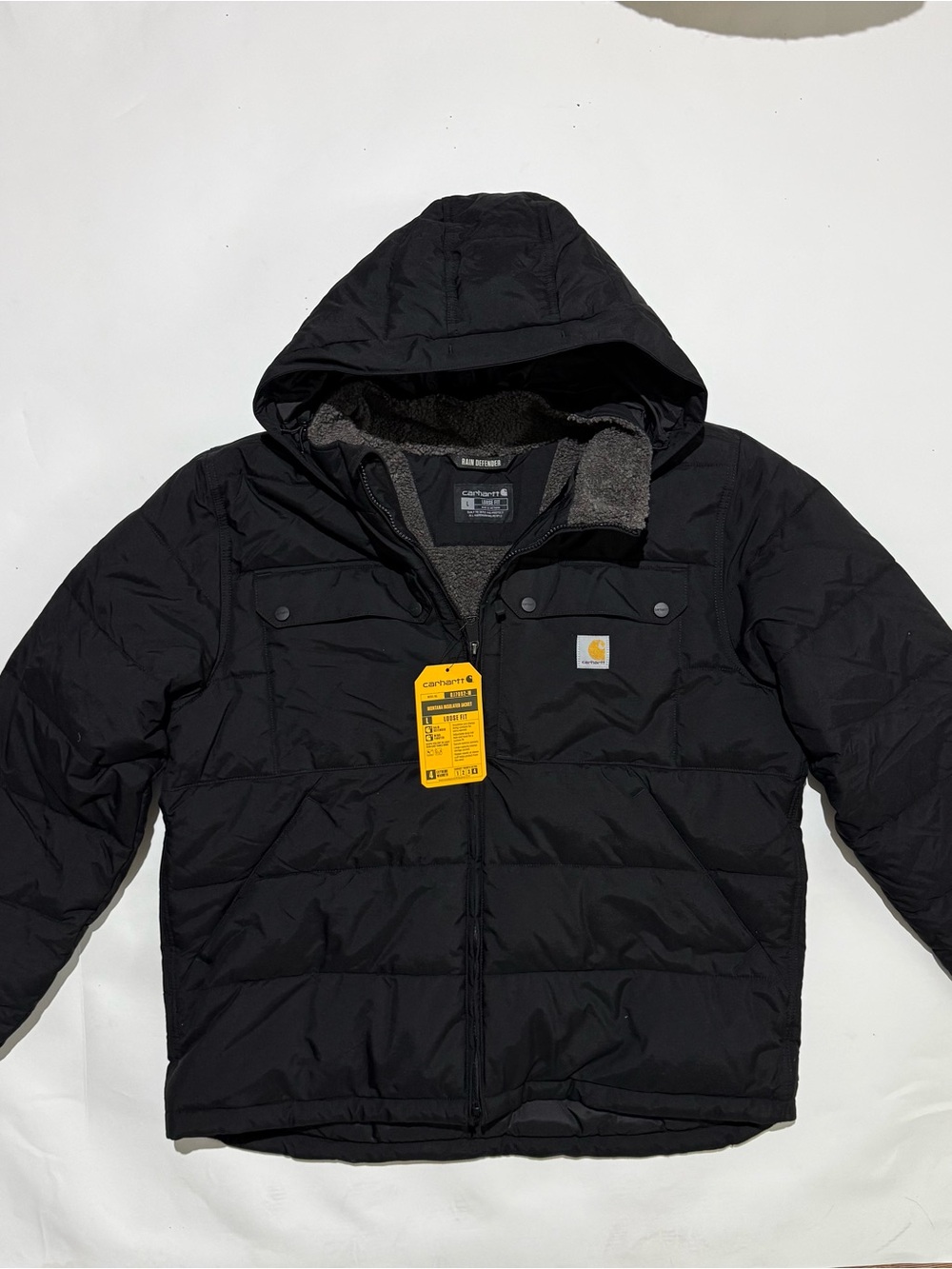 Carhartt Montana Insulated Jacket Black Hooded Men’s L OJ7082 – NWT